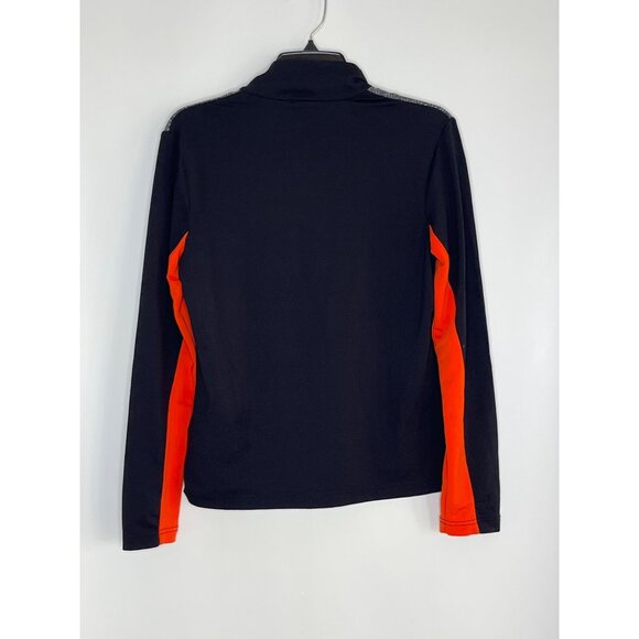 Golfino Herringbone Grey/Black Long‎ Sleeve 3/4-Zip Top With Orange Accents 10 - Picture 9 of 9